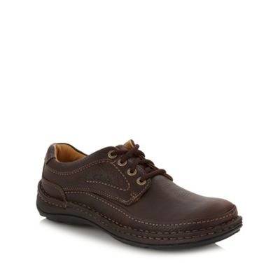 Clarks Big and tall wide fit brown leather 'Nature Three' shoes